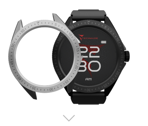 Smartwatch Rocks 2.0 con Cover Intercambiabili Cinturino Nero Cover Nera e Silver