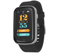 Smartwatch Steps Cassa Silver Cinturino Silicone Nero