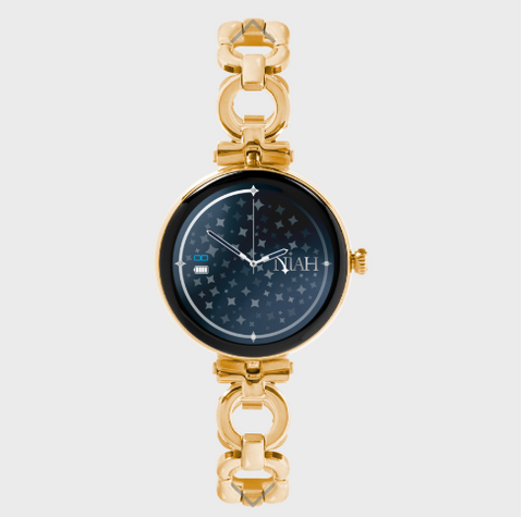 Smartwatch Lyra - Collezione Niah - Maglia Classica Metallica con Brillantini / Gold